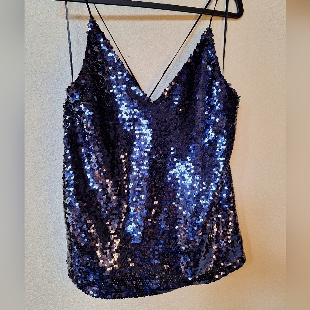 Zara trf women's Sequin Racerback Top. Size S
